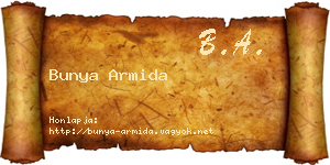 Bunya Armida névjegykártya